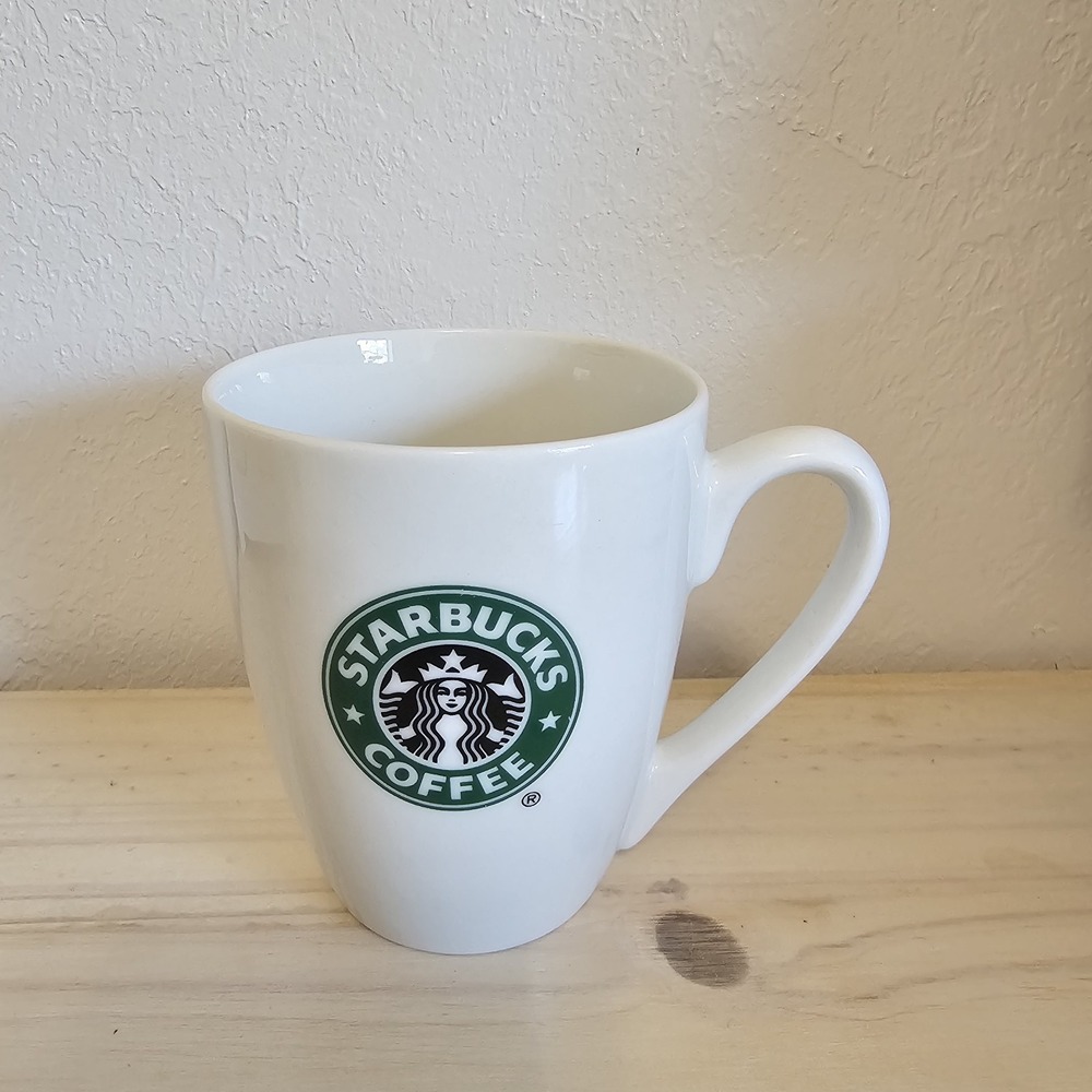 Starbucks 2007 Coffee Mug 10.2 fl Cup‎ White with Green Siren Logo